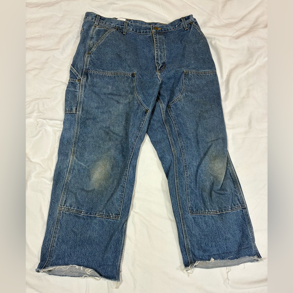 Vintage Carhartt Men's W38 L30 Double Front‎ Carpenter Jeans Work Dungaree Denim